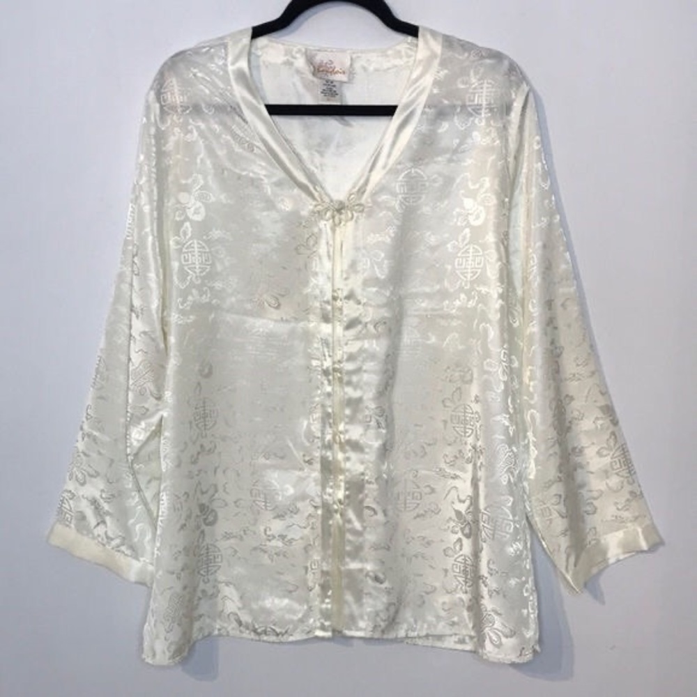 Elegant White Satin Blouse